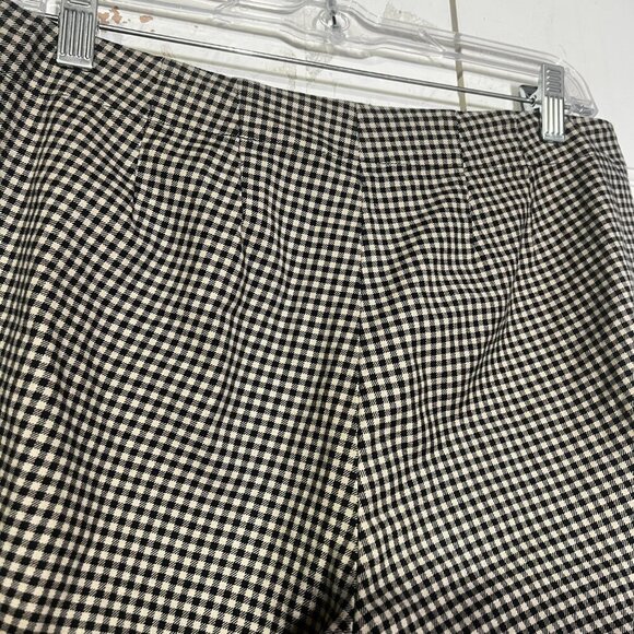 J. Jill Gingham Pants Pleated Tan and Black Size 6 Office Career Business - Picture 7 of 8